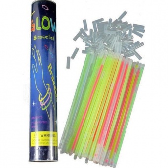 картинка Светящиеся палочки-браслеты (набор 100 шт) от магазина Смехторг